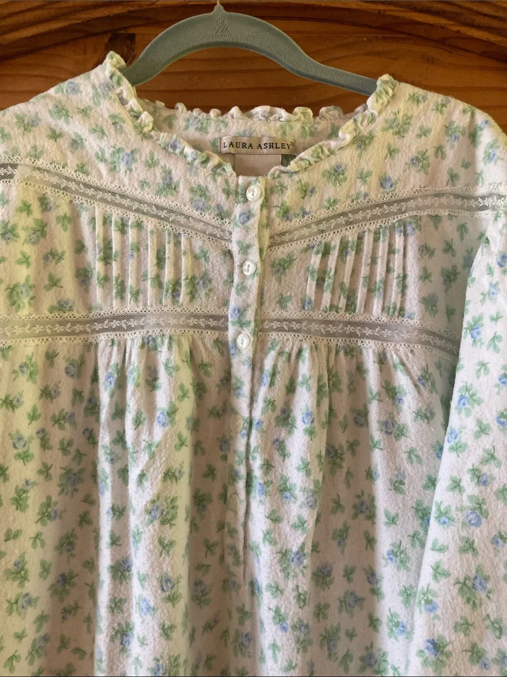 Laura Ashley Green Floral Cotton Nightgown